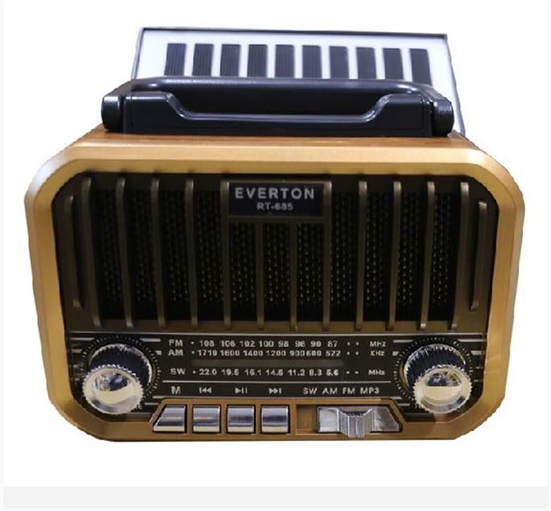 Everton RT-685 Güneş Panelli (Solar) Nostaljik Tasarım Bluetooth/FM/USB/SD Şarjlı Radyo
