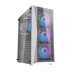 darkFlash DK352 PLUS 650W Bronze 80+ Power Supply 4-12cm ARGB Fan Beyaz Kasa
