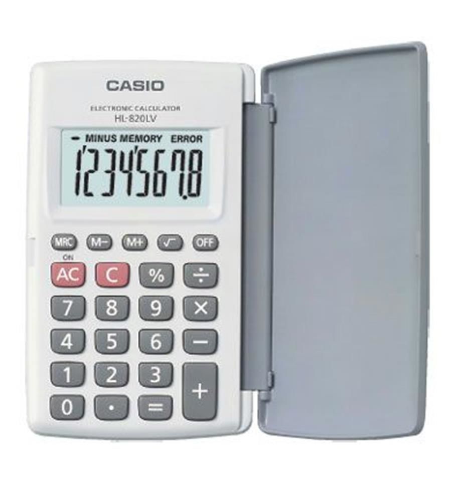Casio HL-820LV-WE 8 Haneli Beyaz Cep Tipi Hesap Makinesi