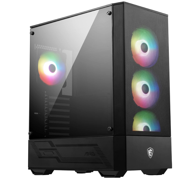 MSI MAG FORGE 112R ATX Gaming Kasa 4x120mm ARGB Fan Temperli Cam Yan Panel Mesh Ön Panel Mid Tower PC Kasa Siyah