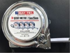 Bay-Tec MK-4148 7.5 Metre Krom Şerit Metre (7.5m x 25mm)