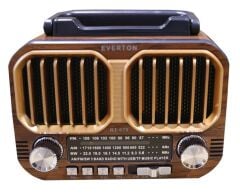 Everton RT-679 Solar Güneş Panelli Nostaljik Bluetooth/USB/SD/FM-AM-SW 3 Bantlı Şarjlı Radyo