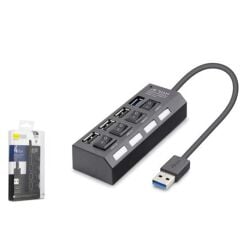iETOP U3202 USB 3.0 Anahtarlı Hub 4 Port 5 Gbps Siyah