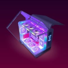 Quadro QX100 EAGLE Pencereli Dahili Led Ekranlı Beyaz Oyuncu Kasası (9x RGB Fan Dahil)