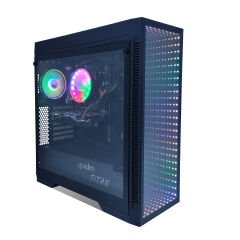 Quadro QT100 TITAN Mid-Tower Oyuncu Kasası 4x120mm RGB Fanlı Pencereli Yan Panel