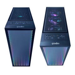 Quadro QT100 TITAN Mid-Tower Oyuncu Kasası 4x120mm RGB Fanlı Pencereli Yan Panel