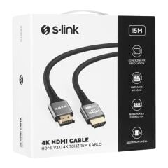 S-LINK SLX-HD4K15 19+1 HDMI to HDMI 15m Metal v2.0 4K (4096*2160) 30Hz Kablo