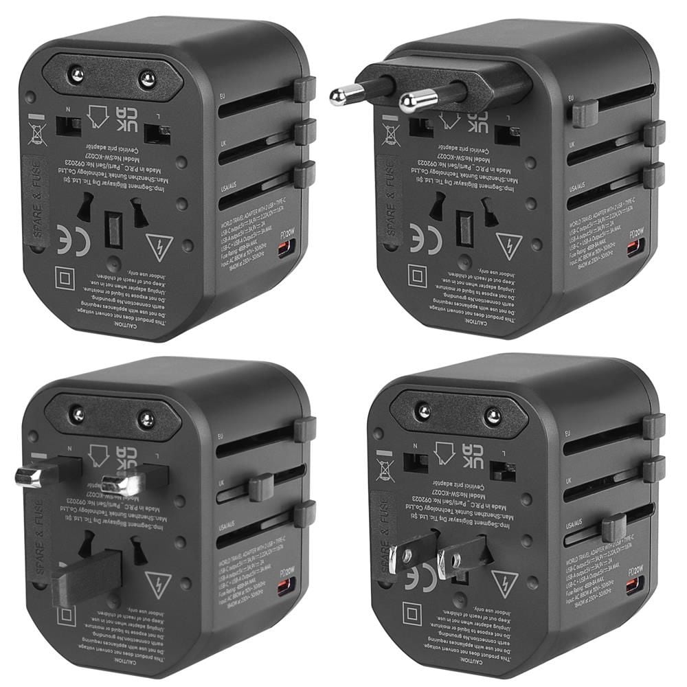 S-link SL-WL20PD 2-USB 2.4A + PD 20W Yedek Akım Sigortalı Universal Çevirici Priz Adaptör