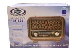 Everton RT-736 Bluetooth / USB / SD / FM Destekli Şarj Edilebilir Nostaljik Retro Radyo