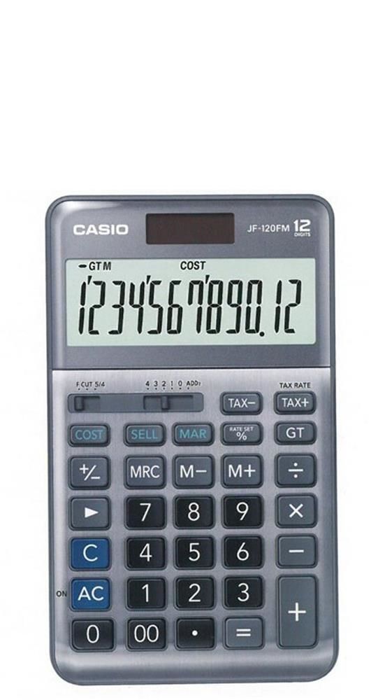 Casio JF-120FM 12 Haneli Metal Ön Yüzeyli Masaüstü Hesap Makinesi