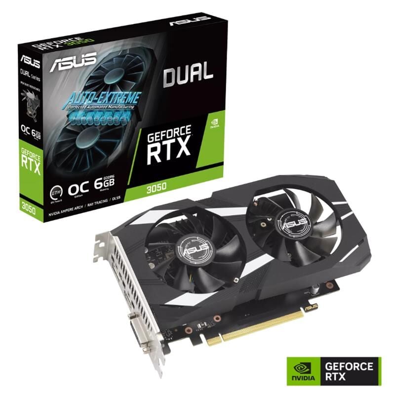 Asus Dual GeForce RTX 3050 OC Edition 6GB GDDR6 96-Bit Ekran Kartı (DUAL-RTX3050-O6G)