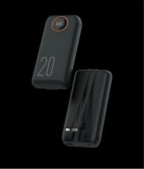 Snapron SNP-3013 20.000 Mah LCD Ekran Dahili Kablolu 22.5w Hızlı Şarj Powerbank