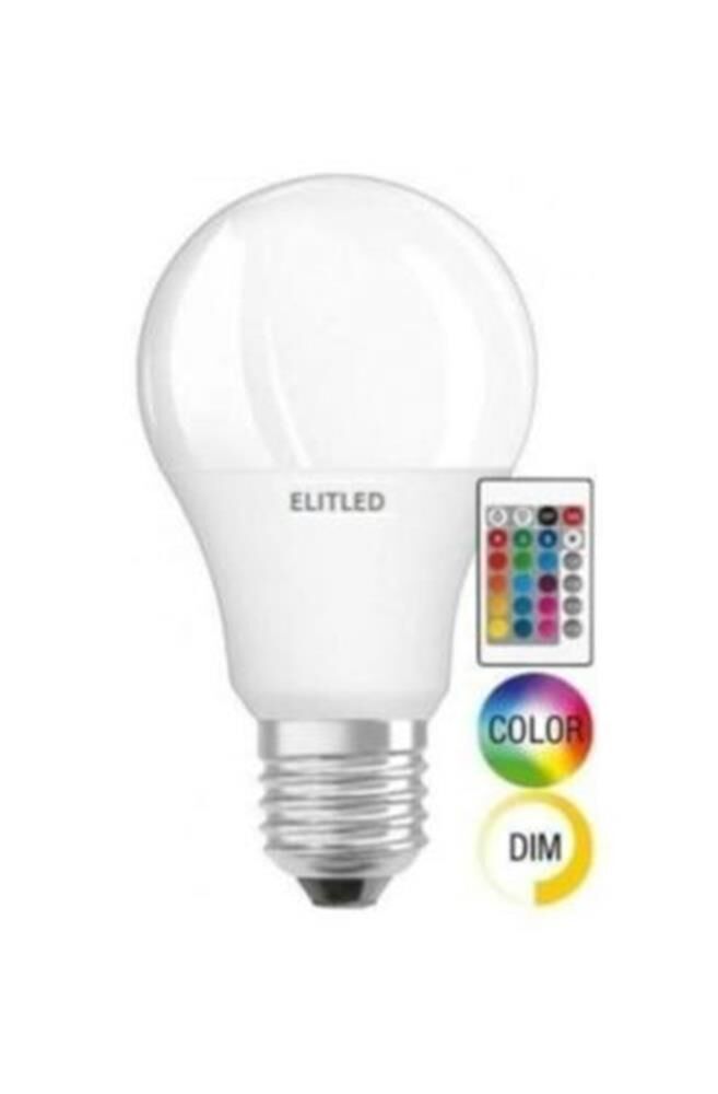 Elitled 9W RGB Renk Değiştiren Uzaktan Kumandalı LED Ampul E27 Duy (16 Renk)