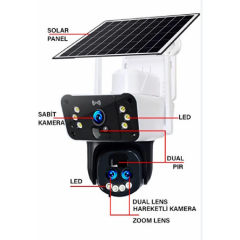 OKam O-KAM-3950 WİFİ solar 10X Optik Zooom Ptz Kamera