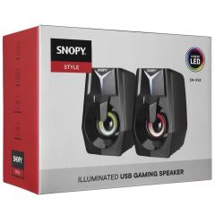 Snopy SN-X22 STYLE 2.0 Multimedia LED Işıklı 3W-2 Siyah USB Gaming Speaker