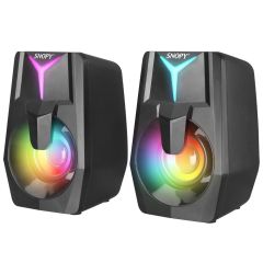 Snopy SN-X22 STYLE 2.0 Multimedia LED Işıklı 3W-2 Siyah USB Gaming Speaker