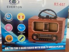 Everton RT-657 Bluetooth FM-USB-TF-AUX Şarjlı Nostaljik Radyo