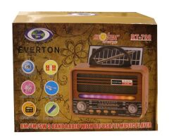 Everton RT-708 Solar Bluetooth FM/USB/TF/AUX Şarjlı Nostaljik Radyo