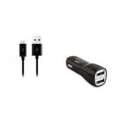 S-link SMG-444 2.1A Micro USB Dahili Spiral Kablolu ve Ekstra USB Portlu 2in1 Araç Şarj Cihazı