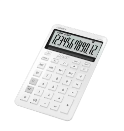 Casio JW-200DQ-WE 12 Haneli İpeksi Beyaz Masaüstü Hesap Makinesi