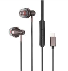 S-link SL-TPK03 USB Type-C Girişli Metal Gövde Mikrofonlu Kulak İçi Kulaklık - Siyah