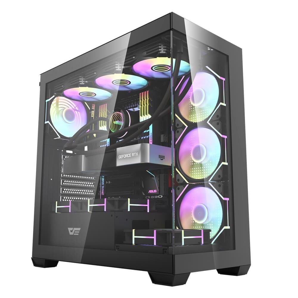 darkFlash DS900-B 650W 80+ Power Supply 4-12cm ARGB  Fan Siyah Kasa