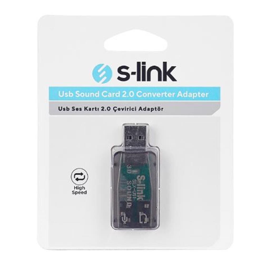 S-link SLX-U51 USB 2.0 Harici Ses Kartı Çevirici Adaptör (7.1 Kanal Destekli)
