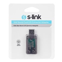 S-link SLX-U51 USB 2.0 Harici Ses Kartı Çevirici Adaptör (7.1 Kanal Destekli)