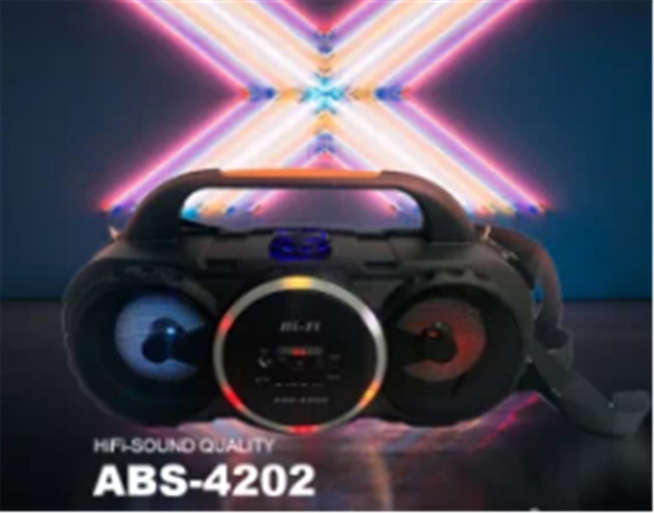 Portable ABS4202 Şarjlı Kumandalı SD-USB Bluetooth RGB Hoparlör