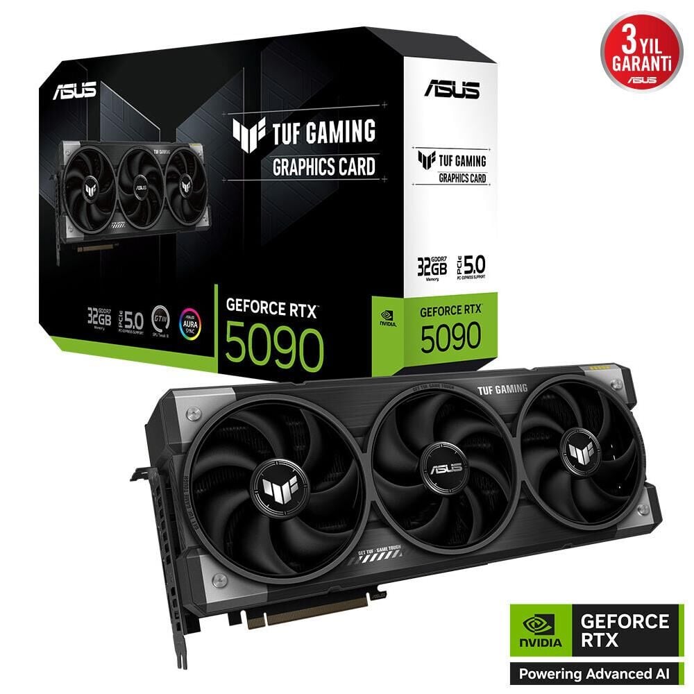 Asus TUF Gaming GeForce RTX 5090 32 GB GDDR7 28 Gbps 512‑bit TUF‑RTX5090‑32G‑GAMING NVIDIA Blackwell OC Edition
