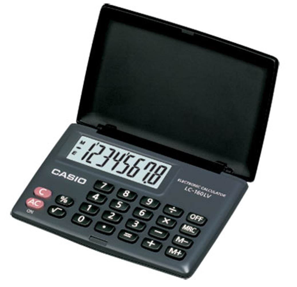 Casio LC-160LV-BK 8 Haneli Siyah Cep Tipi Hesap Makinesi