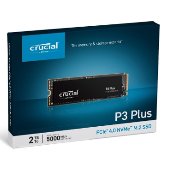 Crucial P3 Plus 2TB NVMe M.2 SSD PCIe Gen4 x4 5000/4200 MB/s 3D NAND (CT2000P3PSSD8)