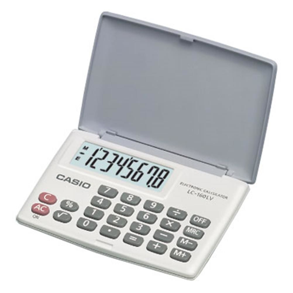 Casio LC-160LV-WE Cep Tipi 8 Haneli Beyaz Hesap Makinesi