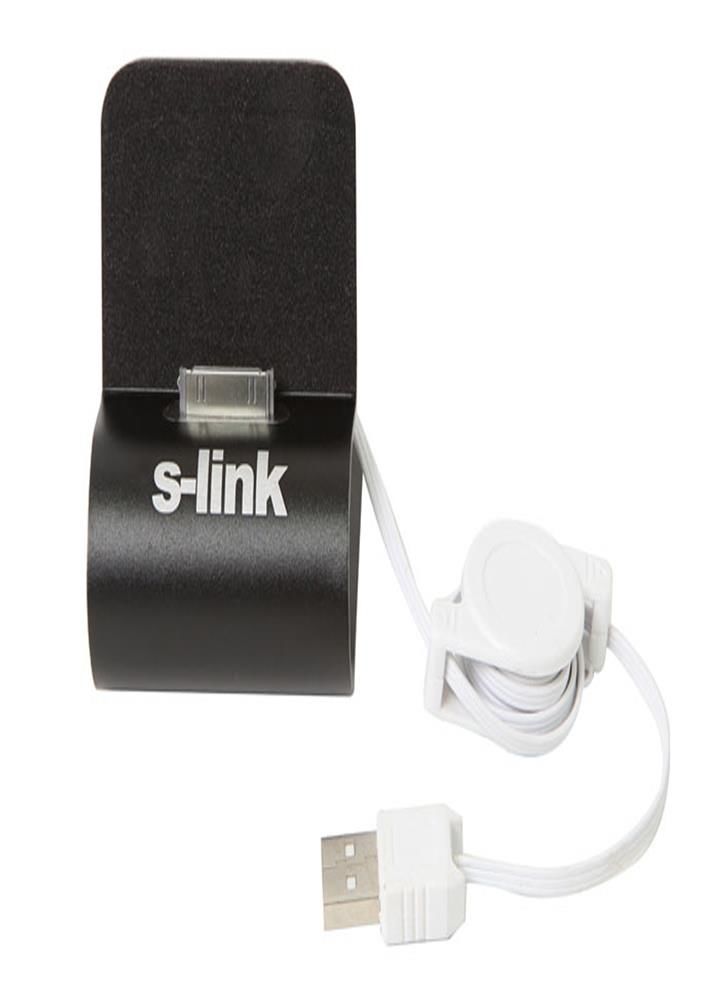 S-link IP-115 iPhone Uyumlu Masaüstü Şarj Standı ve Senkronizasyon Dock İstasyonu - Gümüş/Siyah