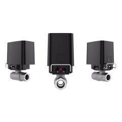 Ajax WaterStop 1/2'' Akıllı Kablosuz Su Vana Kapatıcı ve Küresel Vana Seti (Siyah)
