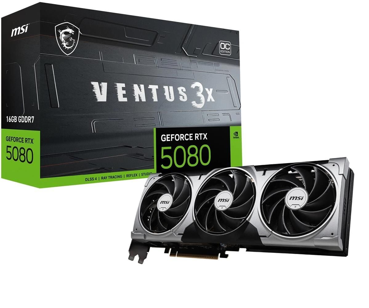 MSI GeForce RTX 5080 16G VENTUS 3X OC 16GB GDDR7 256-Bit PCI Express 5.0 Ekran Kartı