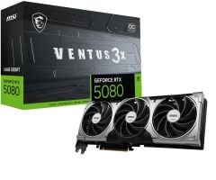 MSI GeForce RTX 5080 16G VENTUS 3X OC 16GB GDDR7 256-Bit PCI Express 5.0 Ekran Kartı