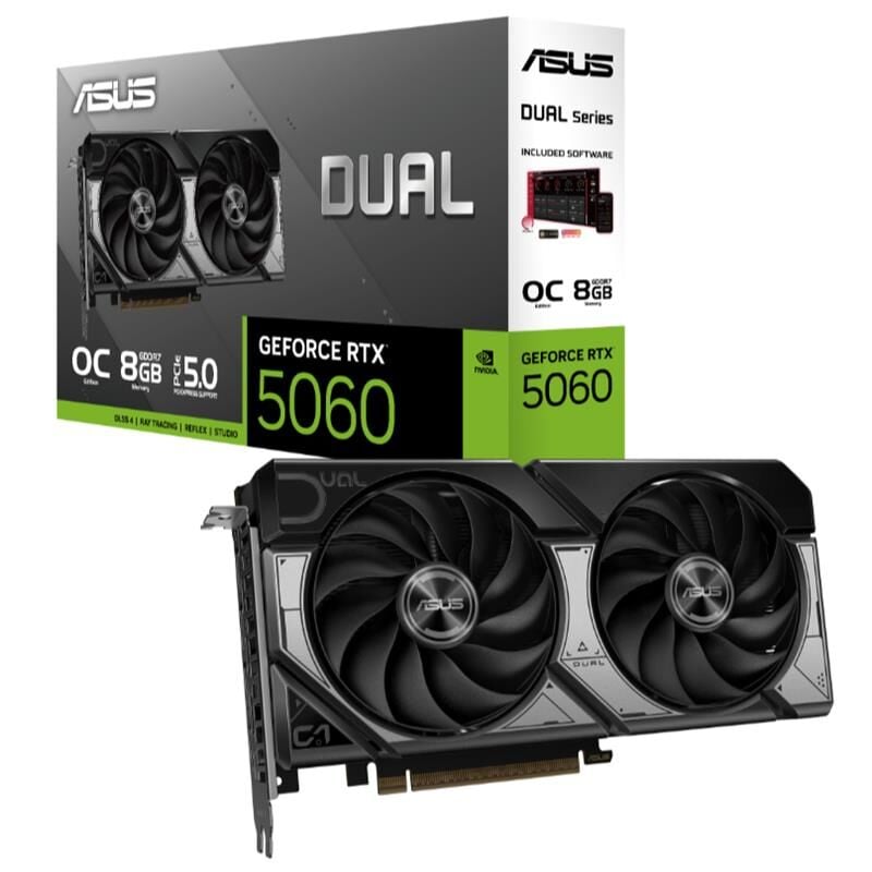 Asus Dual GeForce RTX 5060 OC Edition 8GB GDDR7 128-Bit Ekran Kartı (DUAL-RTX5060-O8G)