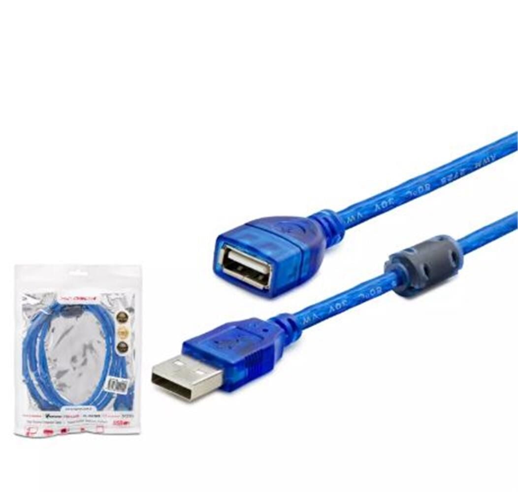 Hadron HDX7534 1.5 Metre USB 2.0 Erkek - Dişi (A-A) Mavi Transparent Uzatma Kablosu