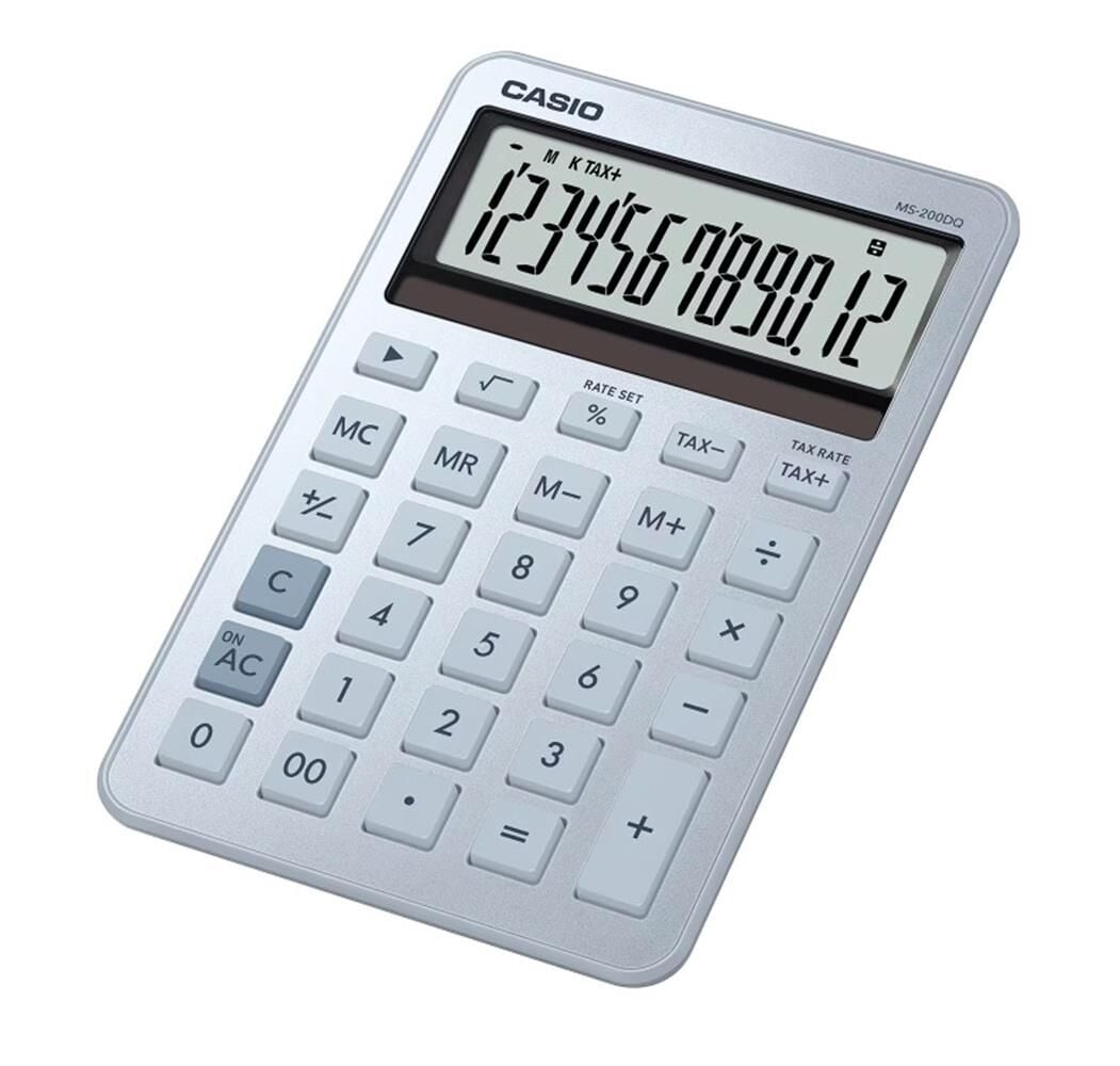 Casio MS-20DQ-BU 12 Hane Buz Mavisi Masa Üstü Hesap Makinesi