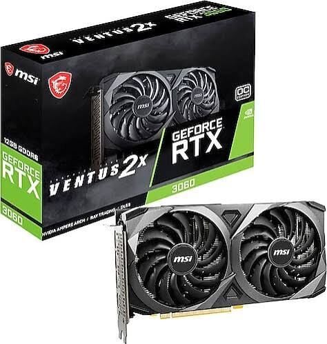 12 GB MSI GEFORCE RTX 3060 VENTUS 2X 12G OC RTX3060 GDDR6 192B 3XDP 1XHDMI
