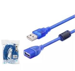 Hadron HDX7536 USB 2.0 A-Erkek - A-Dişi (USB to USB F) 5 Metre Mavi Şeffaf (Transparent) Uzatma Kablosu
