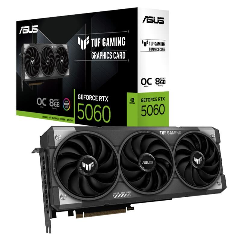 ASUS TUF Gaming GeForce RTX 5060 OC Edition 8GB GDDR7 128-Bit DLSS 4 Ekran Kartı