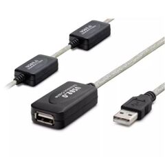 Hadron HDX7546 25 Metre USB 2.0 Aktif Uzatma Kablosu (USB-A Erkek - USB-A Dişi) Silver