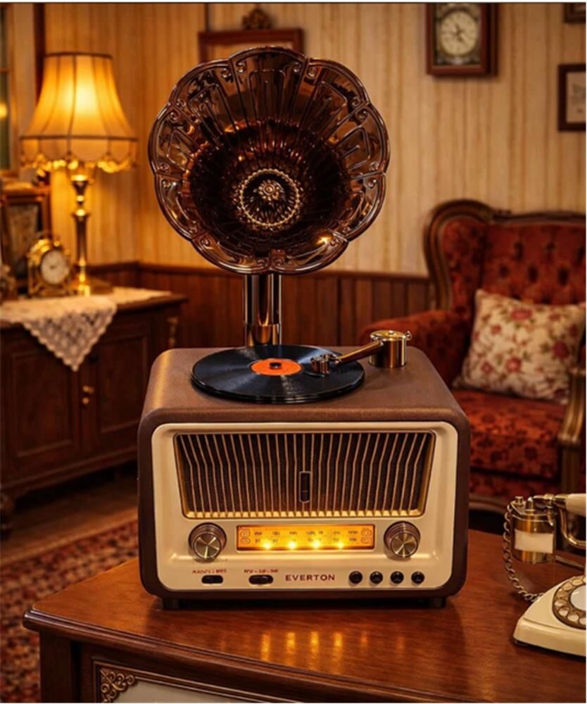 Everton RT-608 Bluetooth/USB/TF/AUX Destekli Şarjlı ve Pilli Nostaljik Radyo
