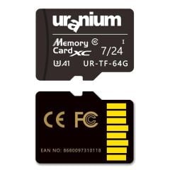 Uranium 64GB UR-TF-64G MicroSDXC U3 V30 100/40MB/s 7/24 Surveillance Industrial Hafıza Kartı