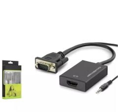 Hadron HDX7794 VGA Erkek - HDMI Dişi (VGA to HDMI F) Sesi Destekli 1080P Full HD Dönüştürücü Adaptör Siyah