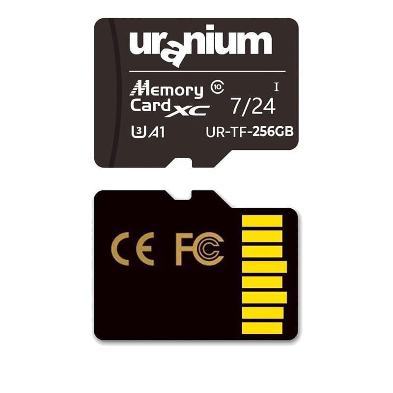 Uranium 256GB UR-TF-256G MicroSDXC U3 V30 100/50MB/s 7/24 Surveillance Industrial Hafıza Kartı