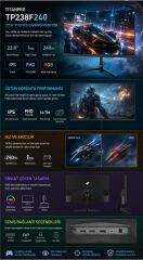TITANPRO TP238F240 23,8'' 1MS 240Hz IPS FHD sRGB Gaming Monitör