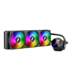 1ST PLAYER THUNDERSTORM TS3 360MM Siyah ARGB 3×120 mm Fan Sıvı Soğutucu AM5 / AM4 / LGA1700 / 115x Uyumlu, Cpu-core Sıcaklık Ekranlı, 2500 RPM Pompa, 600–1800 RPM Fan